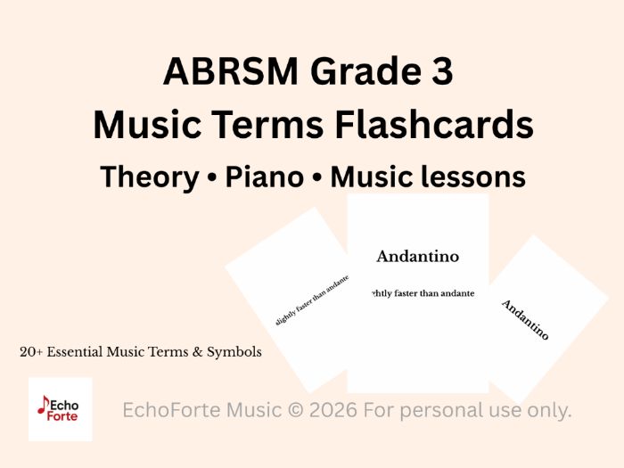 Music Theory Grade 3 Music Terms Flashcards
