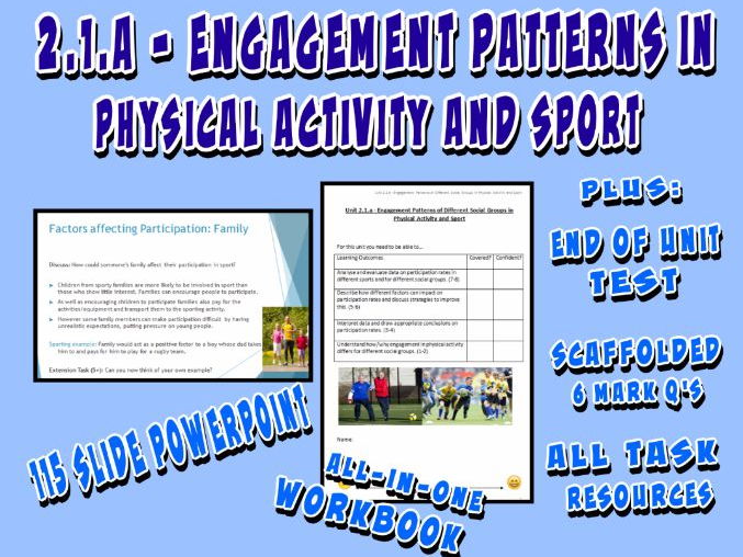 OCR GCSE PE 9-1 (2016) 2.1.a - Engagement Patterns in Physical Activity and Sport - Unit of Work