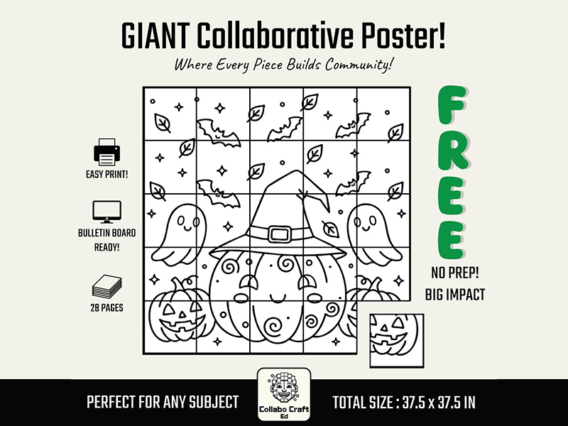 FREE Giant Halloween Collaborative Poster