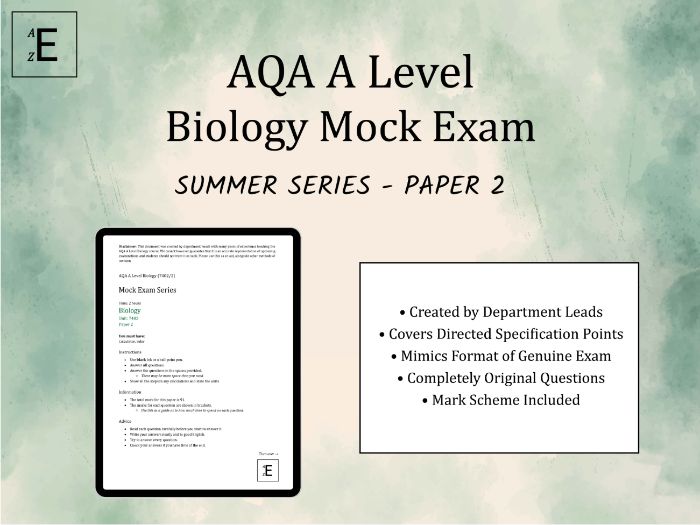 Mock Exam Aqa A Level Biology Paper 2 Teaching Resources Mock Exam Aqa A Level Biology Paper 2 Teaching Resources