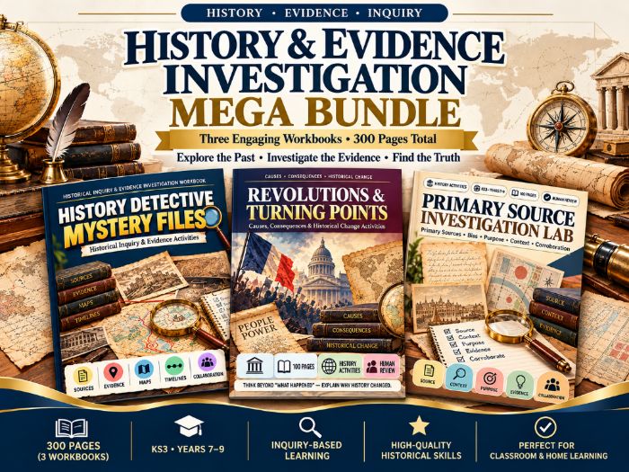 KS3 History & Evidence Investigation Mega Bundle  300 Pages