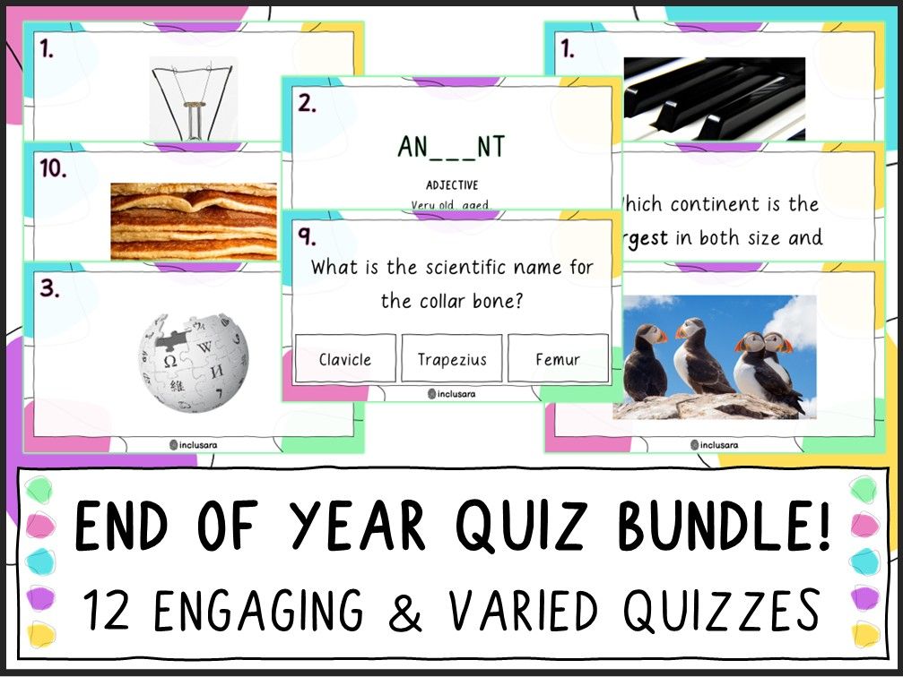 BUMPER END OF YEAR QUIZ BUNDLE
