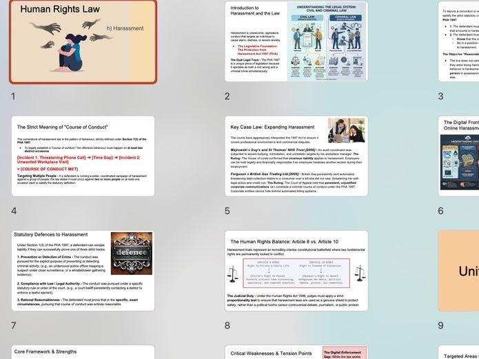 A Level Law: Human Rights Law – Harassment (WJEC/AQA/OCR)