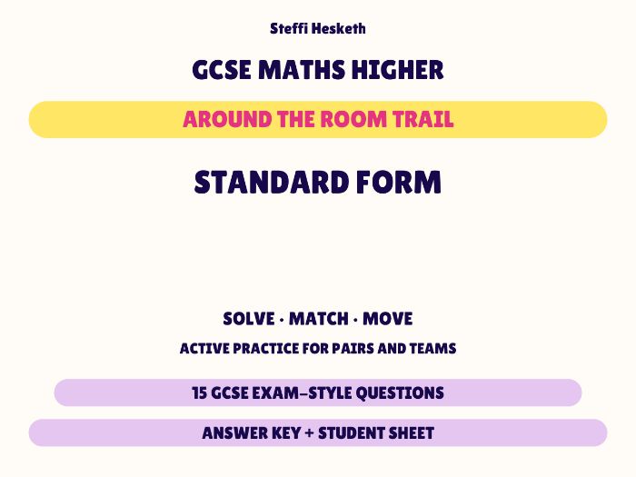 GCSE Higher Maths Standard Form | Around the Room Trail