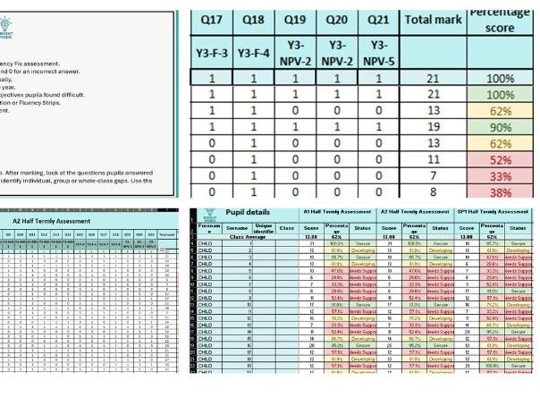 Year 2 Arithmetic Assessment Tracker | Half-Termly Maths Fluency Tracker | Excel