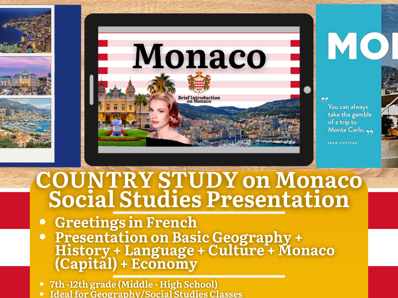 Monaco Country Study - Geography + Social Studies Presentation - South Europe