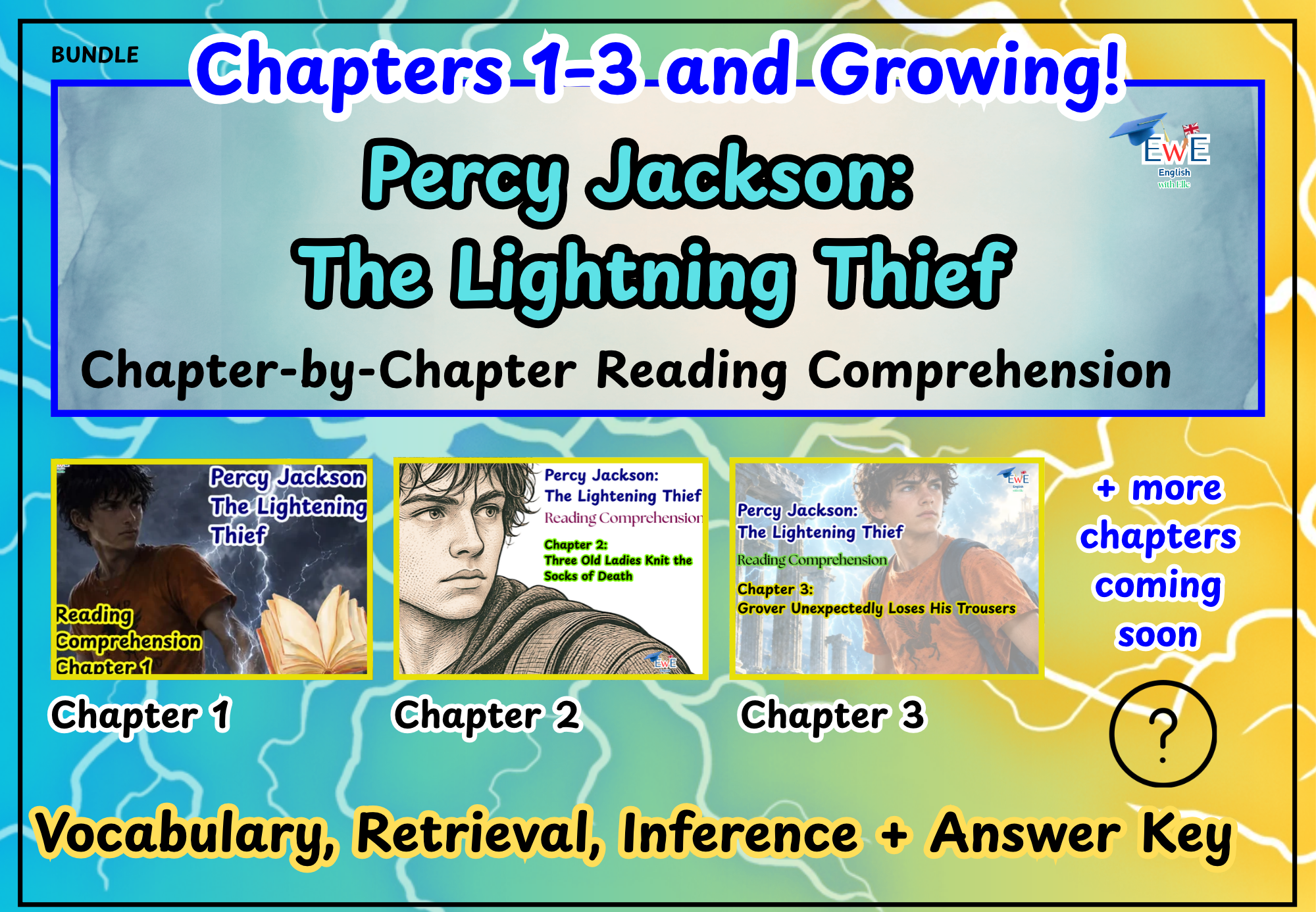 BUNDLE: Percy Jackson: The Lightning Thief – Chapter-by-Chapter Reading Comprehension Bundle (Chapters 1–3 and Growing!)