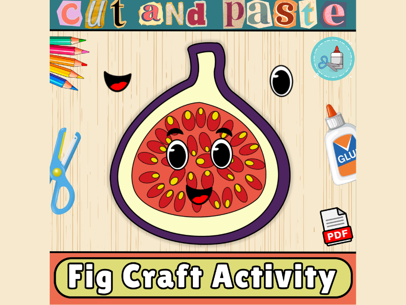 Fig Craft Template-Summer Craft Bulletin Board-Fruit Craft Cut & Paste Activity