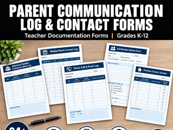 Parent Communication Log & Contact Forms | Grades K-12