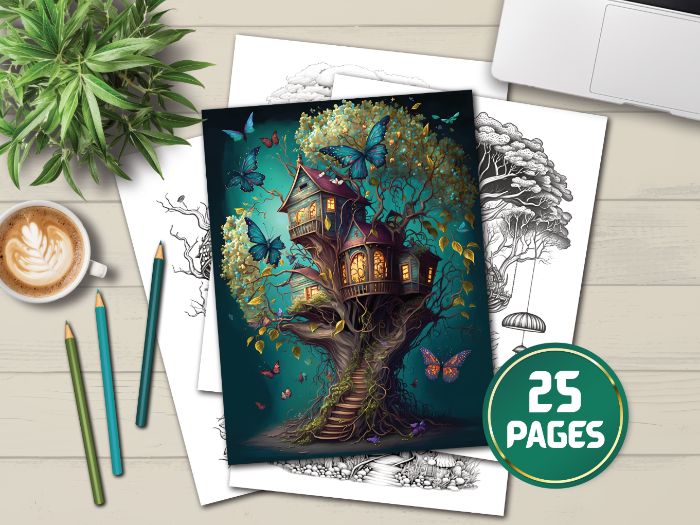 Treehouses After Dark : Story & Coloring Book