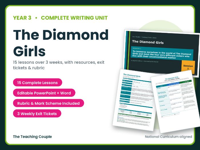 The Diamond Girls | Year 3 English Unit | 15 Complete Lessons + Resources + Mark Scheme
