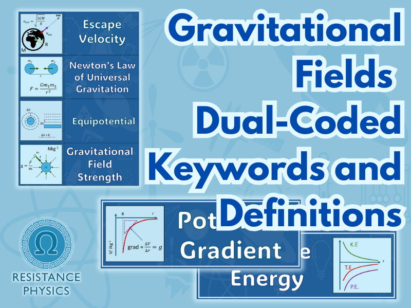 Gravitational Fields Dual Coded Revision Card-Sort and Displays