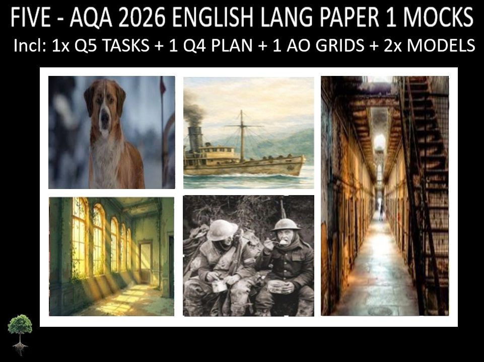 FIVE - AQA PAPER 1 | 2026 FULL MOCKS | Q5 TASKS | Q4 PLAN |AO GRIDS | MODELS
