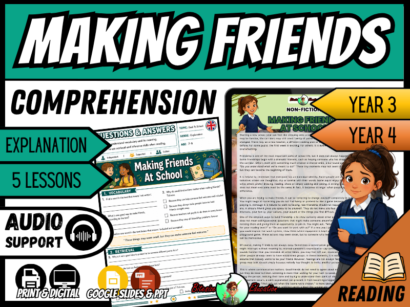 Making Friends at School | Back To School | Reading Comprehension | Year 3&4