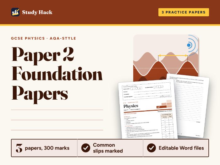 GCSE Physics Paper 2 Foundation: 3 Full Practice Papers with Mark Schemes (AQA-style)