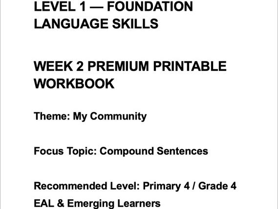 Grade 4 EAL English Workbook | Week 2 | My Community