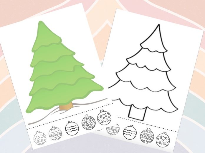 Christmas - Christmas Tree Colour & Cut