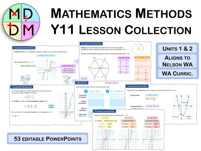 Year 11 Maths Methods - Lesson Collection (Nelson WA Maths Aligned)