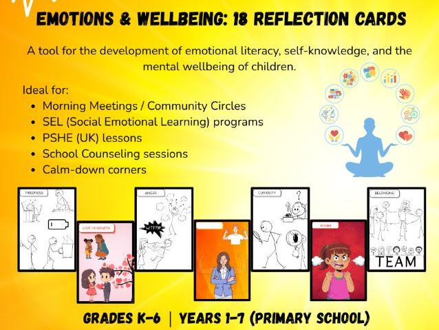 Emotions & Wellbeing: 18 Reflection Cards