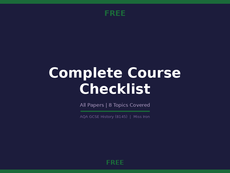 AQA GCSE History 8145 Complete Course Checklist and Exam Guide