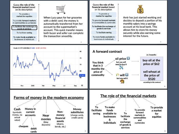 Guess the role of the financial market