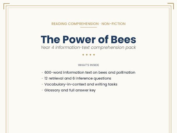 Year 4 Non-Fiction Comprehension: The Power of Bees