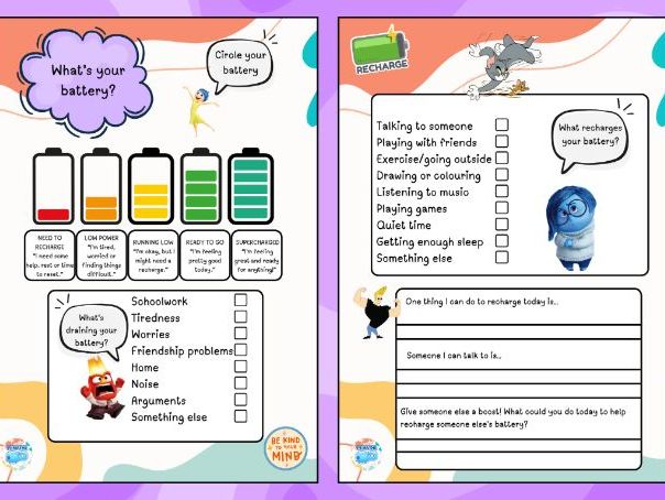World Mental Health Day 2026 – What’s Your Battery Level? Wellbeing Worksheets