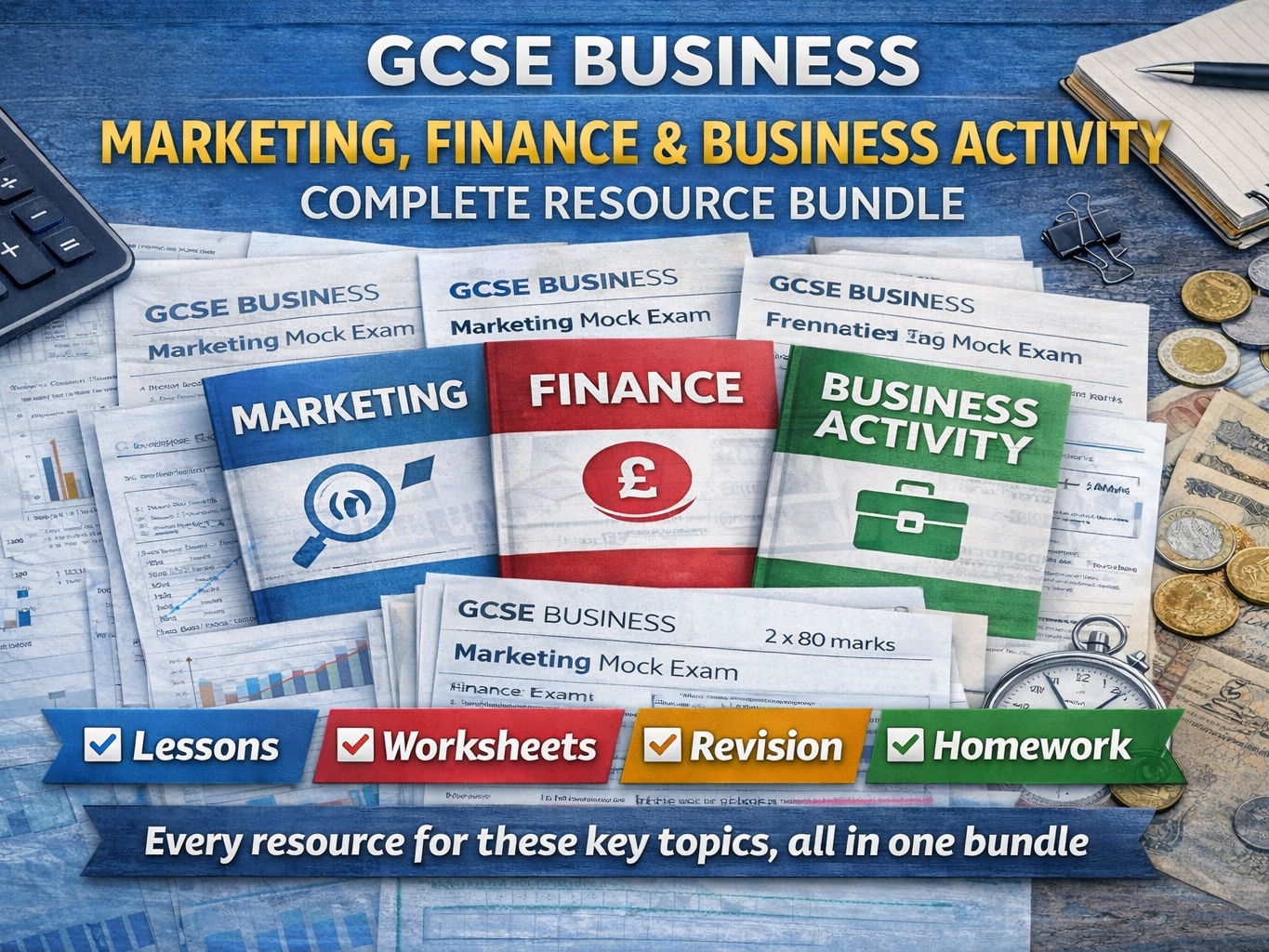 GCSE Business Marketing, Finance & Business Activity Complete Resource Bundle | Lessons, Worksheets, Revision & Homework