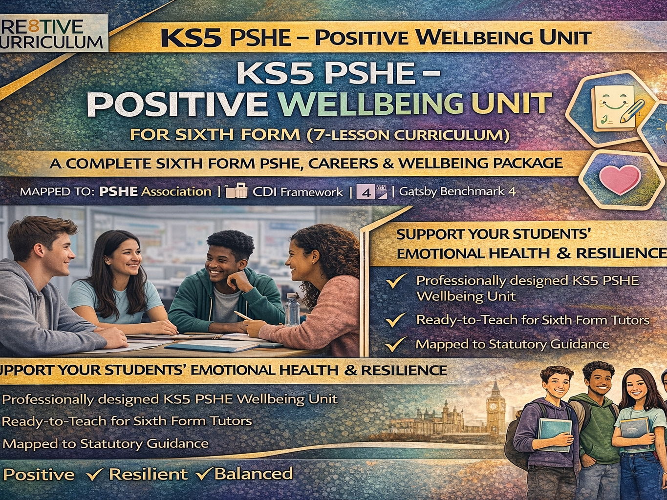 KS5 PSHE – Positive Wellbeing Unit for Sixth Form (7-Lesson Curriculum)