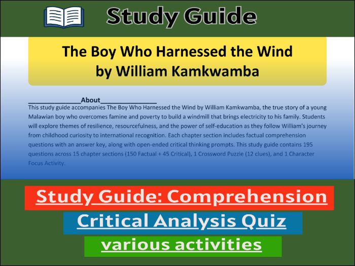 The Boy Who Harnessed the Wind - Comprehension 91����t & Activities