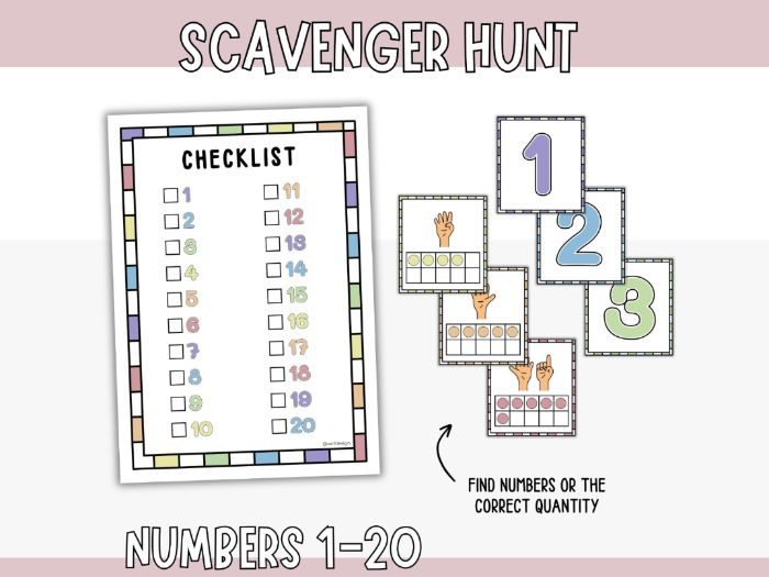 Scavenger Hunt - Numbers 1-20 (Find and Practise)