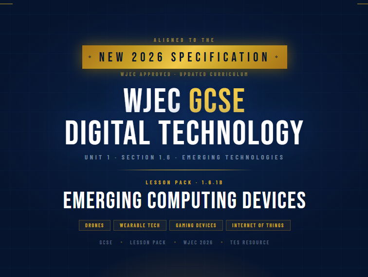 NEW 2026 WJEC GCSE Digital Technology 1.6.1B Emerging Computing Devices | Lesson Pack