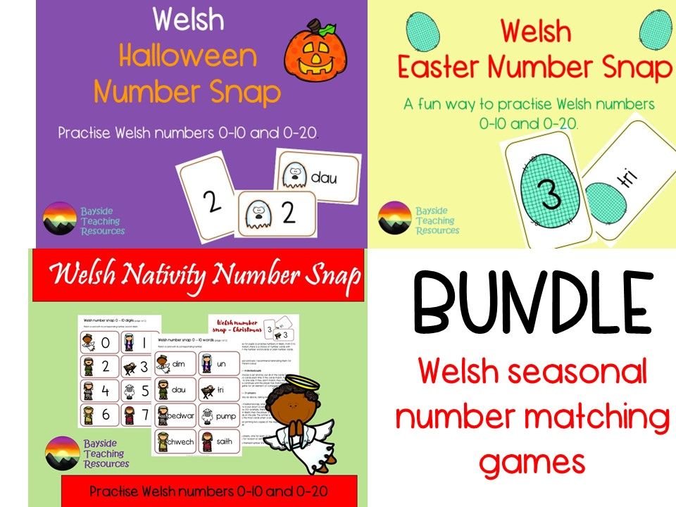Welsh number matching games - Seasonal Bundle