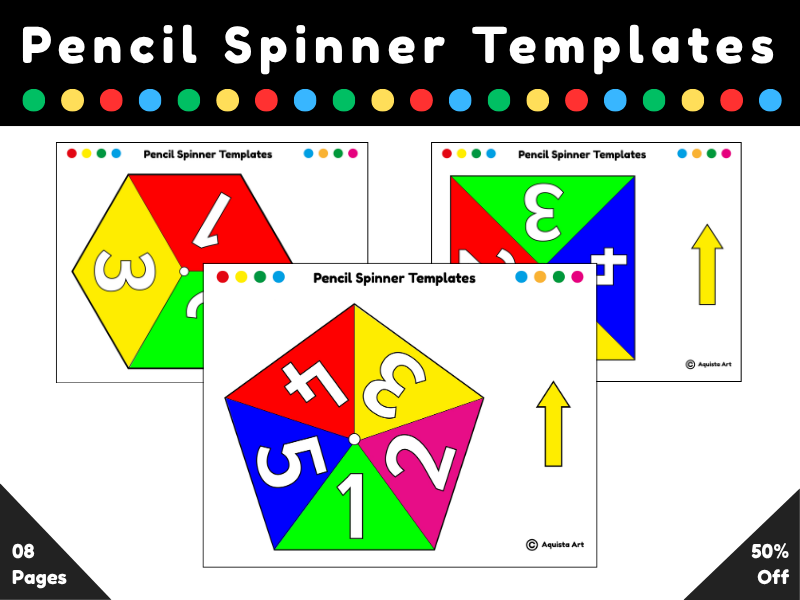 Pencil Spinner Templates : Classroom Activity