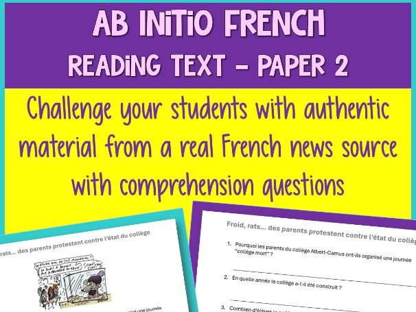 *FREEBIE* IB French Ab Initio Reading Skills – School | Social Organisation