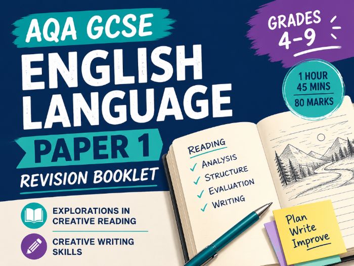 AQA GCSE English Language Paper 1 Revision Booklet | Reading & Creative Writing Exam Guide