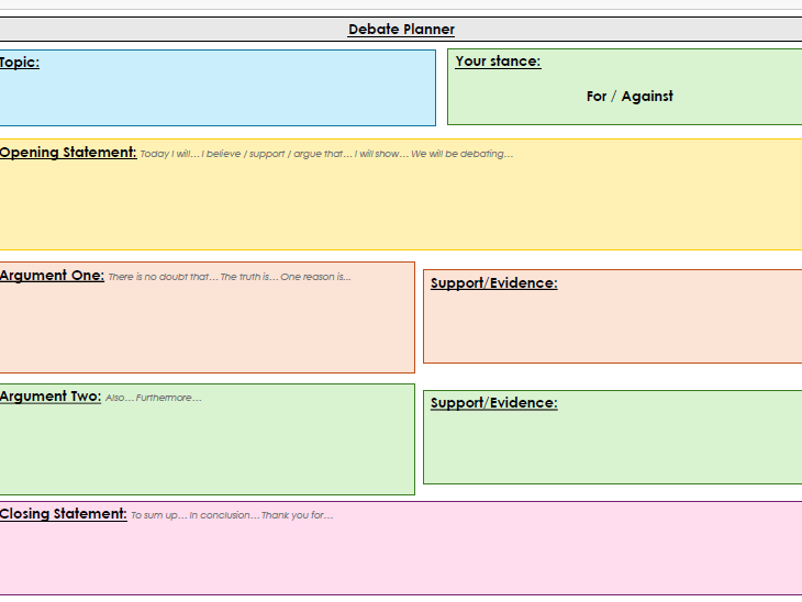 KS2 / KS3 Class Debate Resource Pack