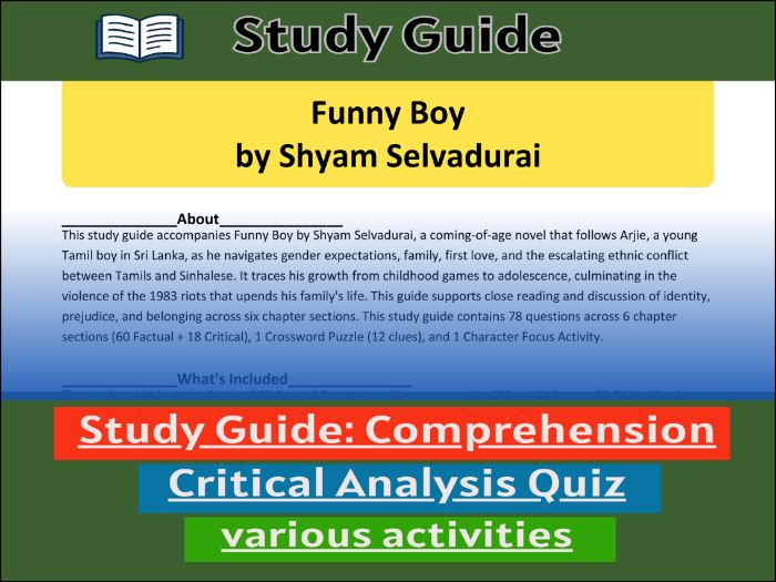 Funny Boy by Shyam Selvadurai & Comprehension Test