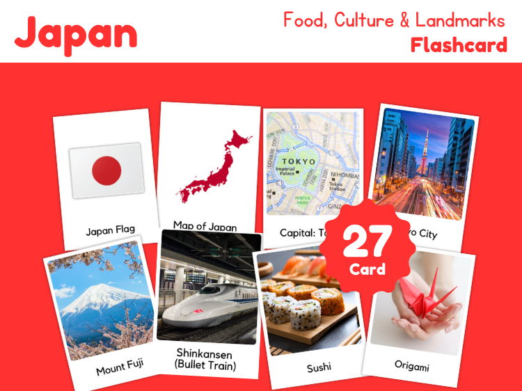 Japan Country Flashcards | Food, Culture & Landmarks