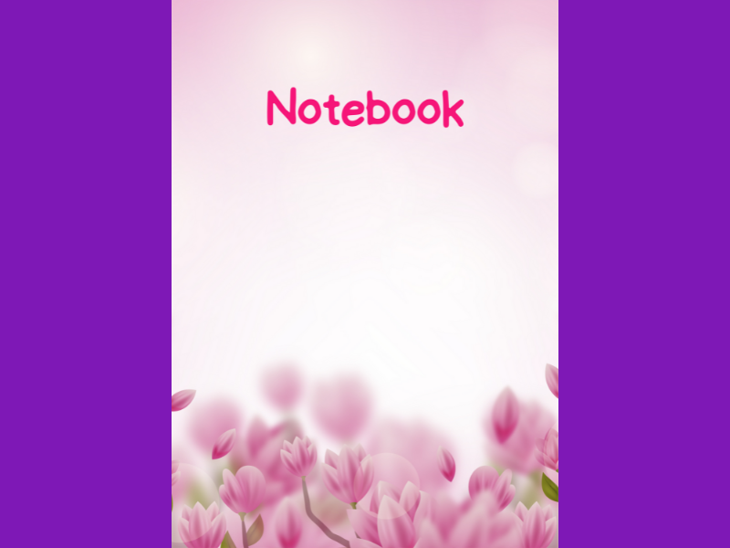 Pink Tulips A4 Lined Notebook