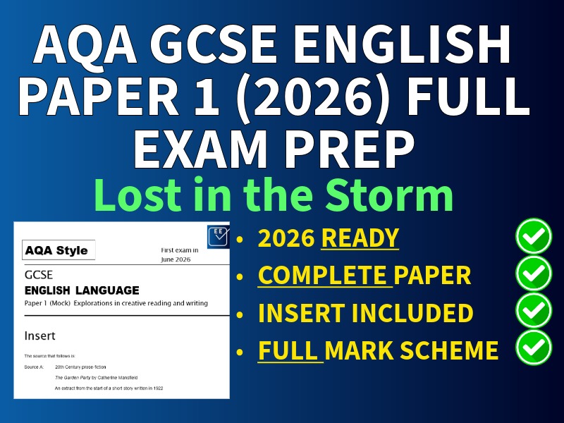 AQA Style GCSE English Language Paper 1 (2026) – Lost in the Storm – Practice Paper Inc Mark Schemes