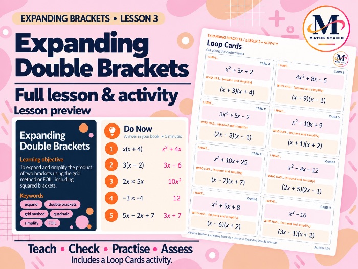 Expanding Double Brackets | Lesson & Activity