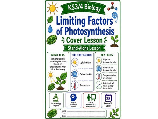 Limiting factors of photosynthesis cover lesson (L28)