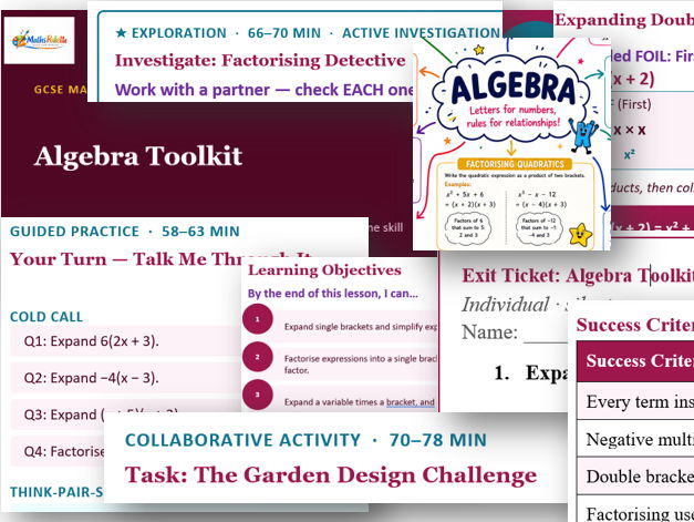 Algebra Toolkit-a comprehensive GCSE maths Lesson Pack