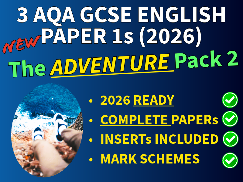 AQA GCSE Practice English Language Paper 1s, 3 Bundle Adventure Pack 2 - 2026 Ready