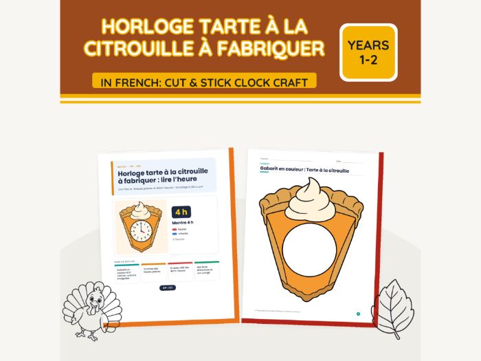 French Pumpkin Pie Clock: Lire l'heure