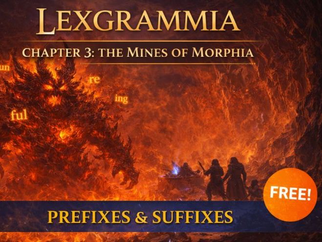 KS3 Spelling Intervention Game - Lexgrammia Chapter 3 - The Mines of Morphia