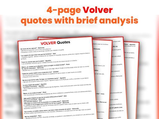Volver A-Level Spanish Quotes with Analysis