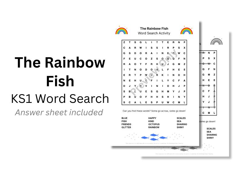 The Rainbow Fish KS1 Word Search Activity