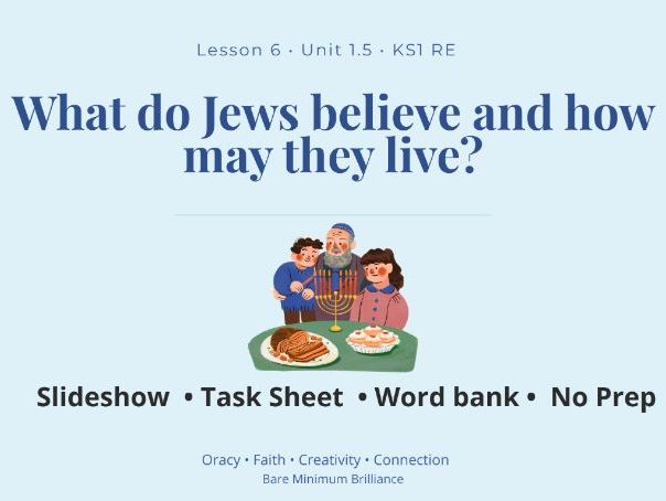 KS1 RE - Judaism: What do Jews believe and how may they live? (Lesson 6 - What do Jews believe and h